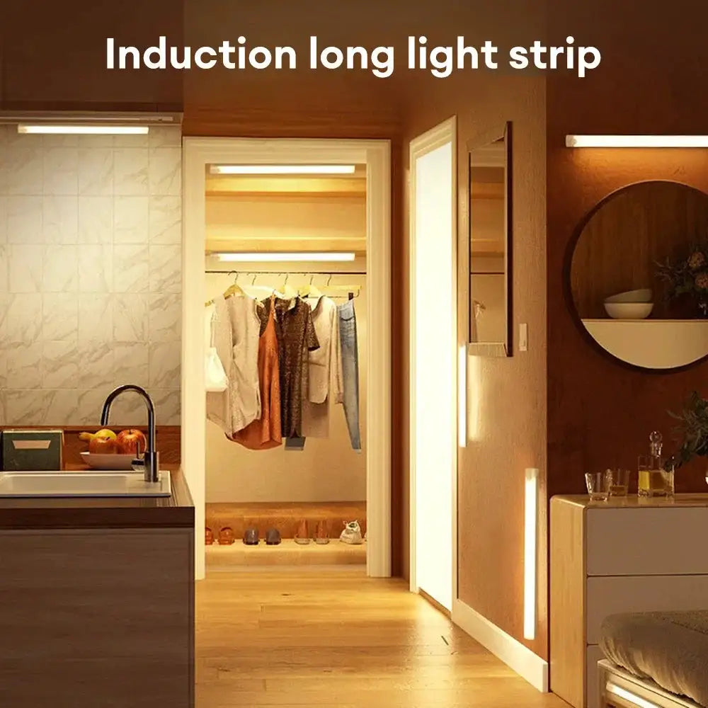 LED Motion Sensor Light Wireless LED Night Light Type C Rechargeable Light Cabinet Wardrobe Lamp Staircase Backlight For Kitchen