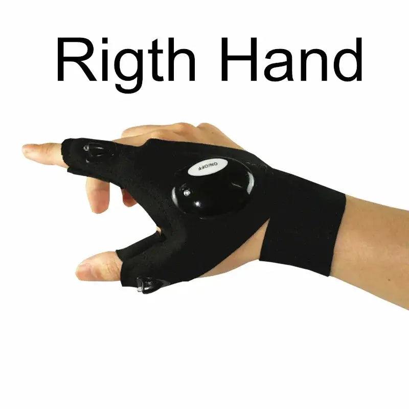 Night Light Waterproof Fishing Gloves With LED Flashlight