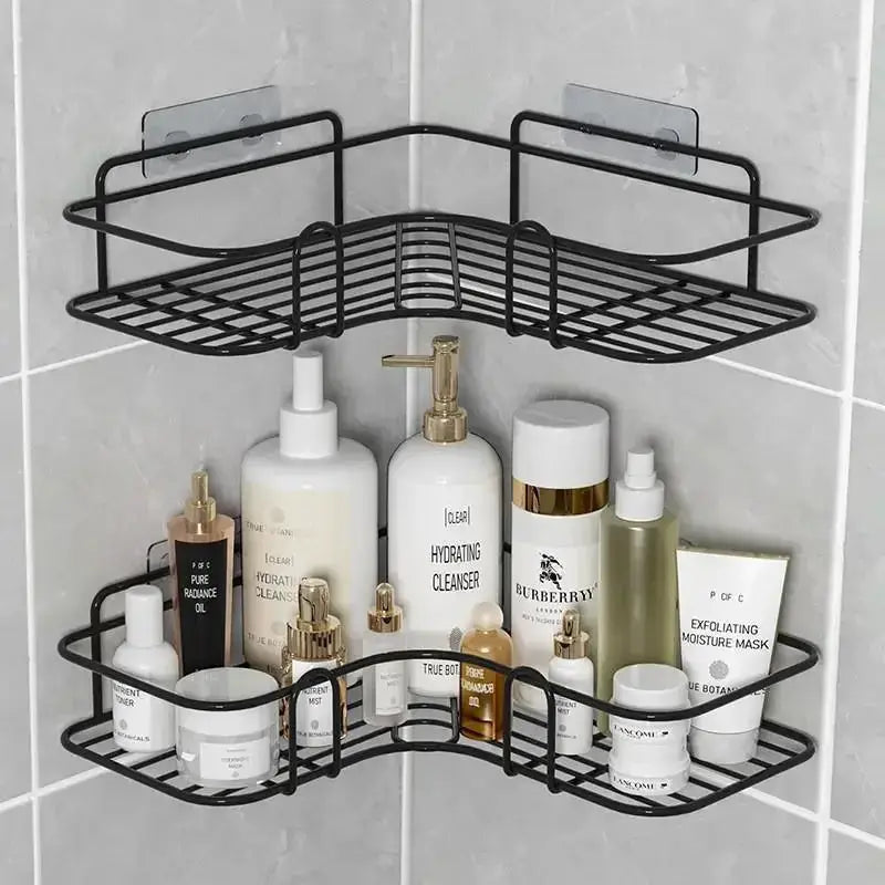 Non Perforated Bathroom Triangle Shelf Wall Mounted Storage - OurLum.com