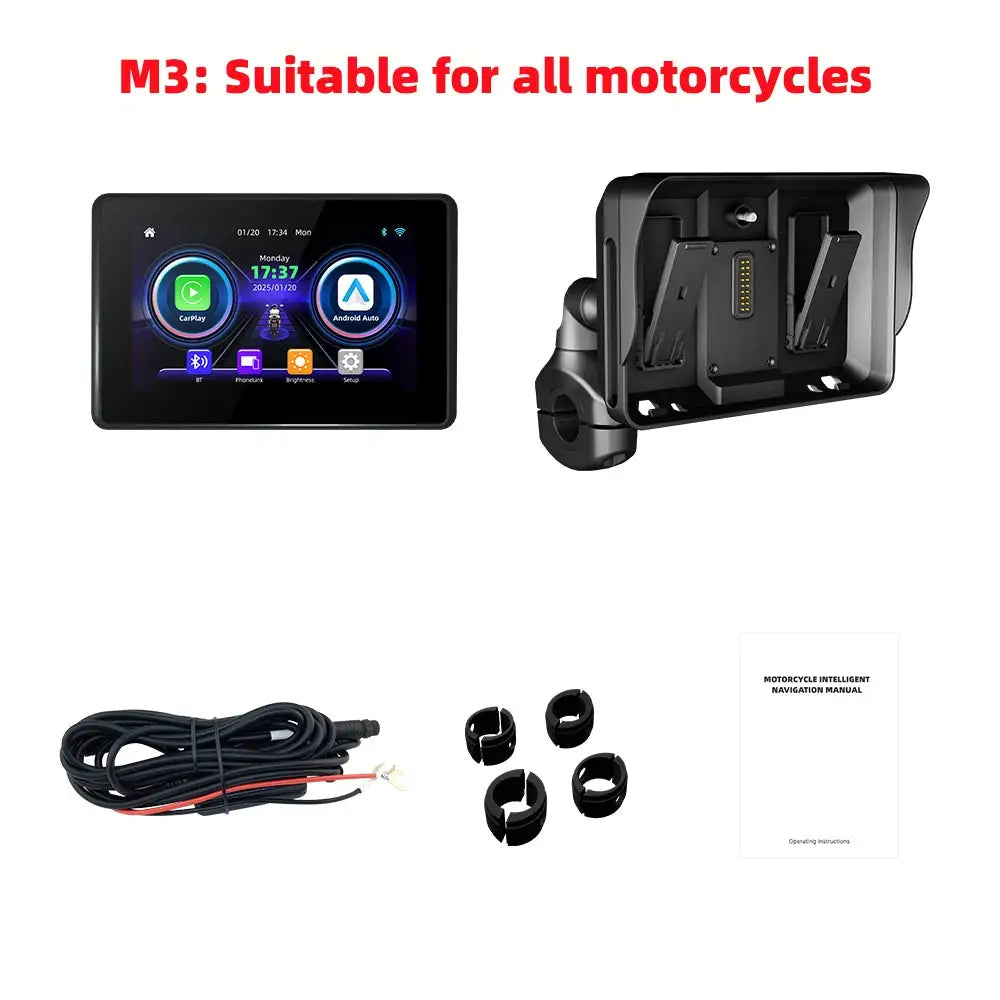 EKIY 5.0" For BMW R1200GS R1250GS Wireless CarPlay Moto Android Auto Portable Digital Motorcycle Dashboard GPS Navigation Screen