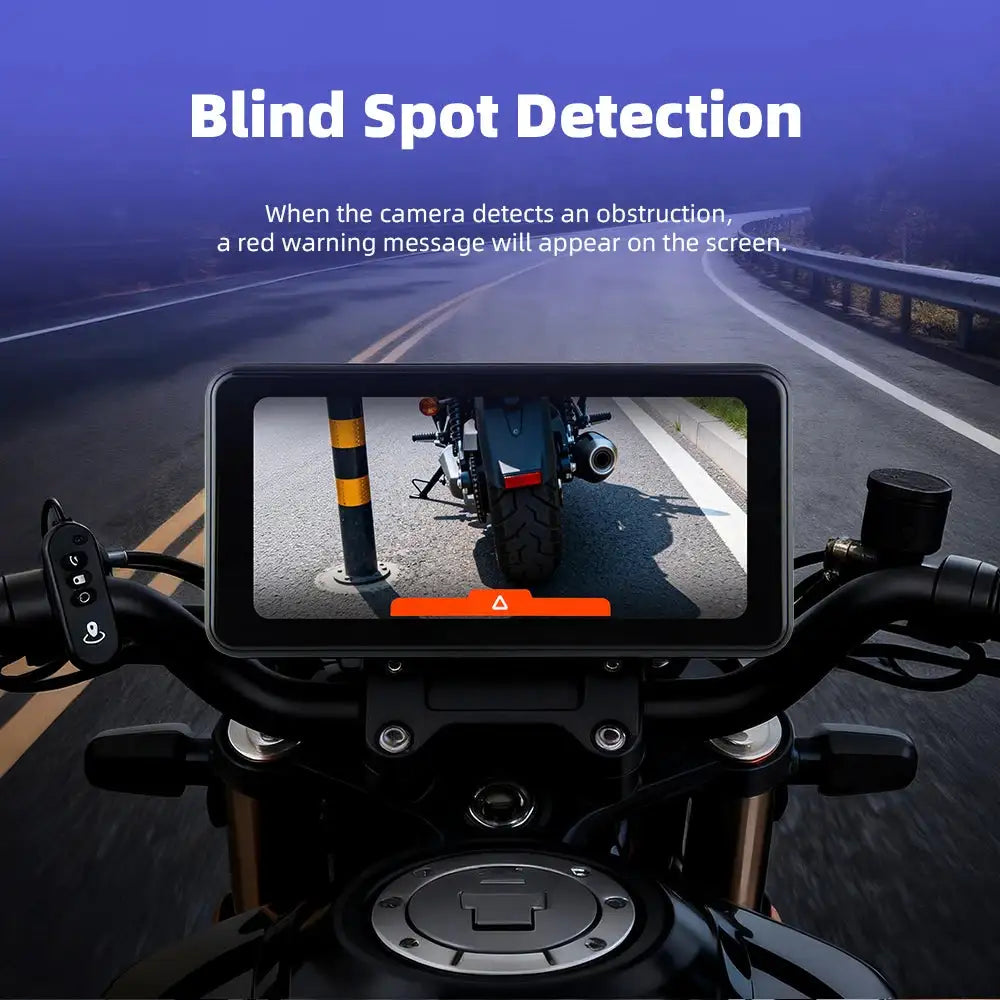 EKIY 6.25" Portable Digital Motorcycle Dashboard GPS Navigation Display Screen Wireless CarPlay Moto Android Auto With TPMS BSD
