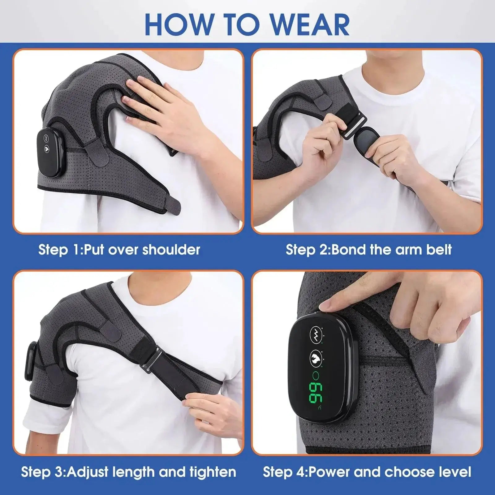 Electric Heating Shoulder Massager With Vibration Belt