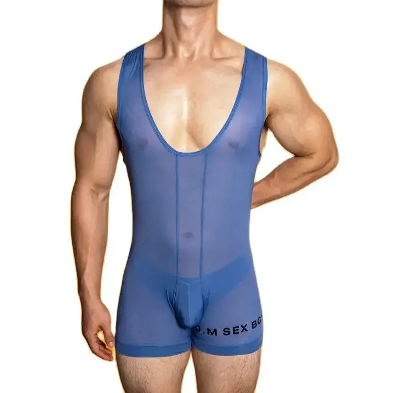 Men Breathable Ice Vest Bodysuit Compression Shapewear