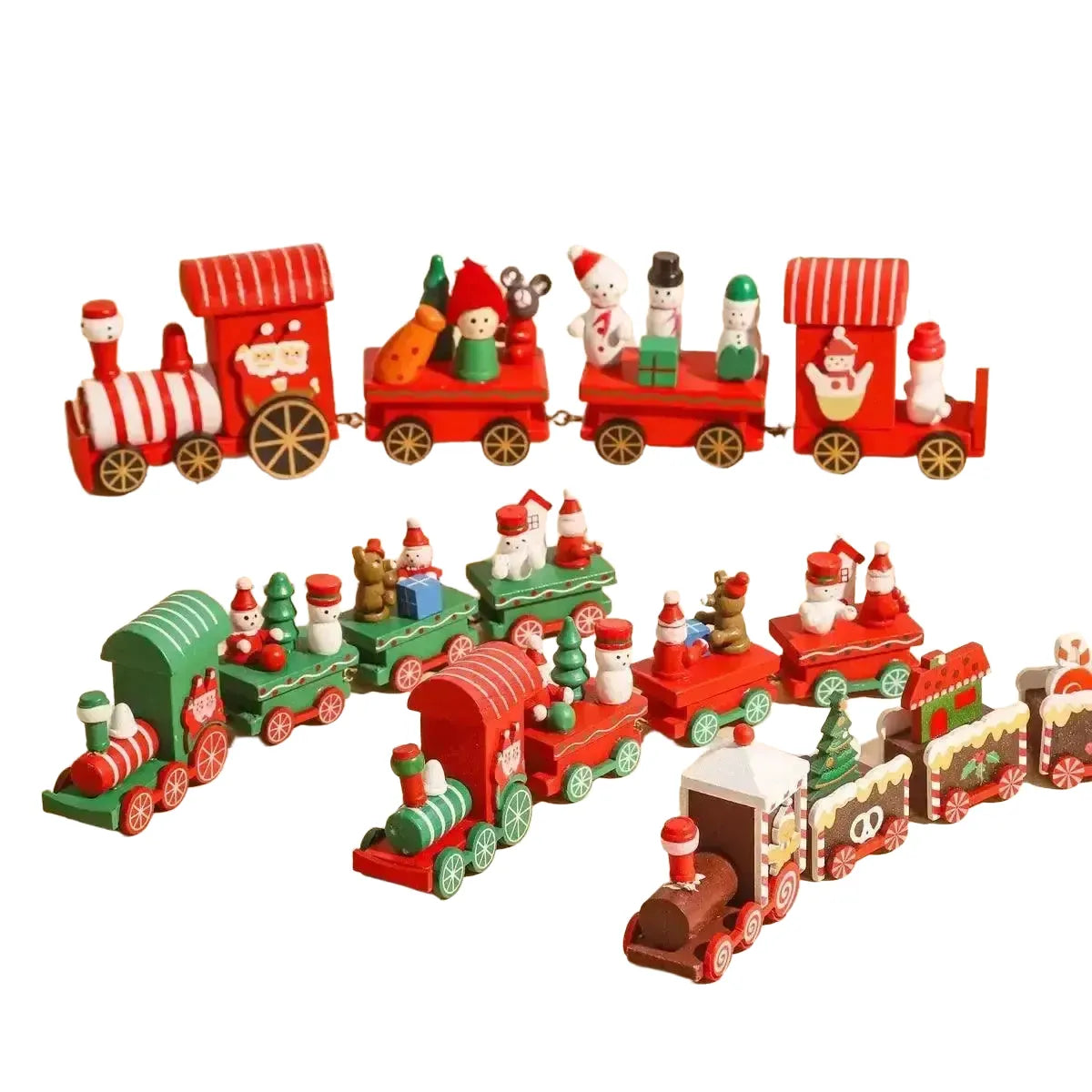 Nostalgic Charm Christmas Train Ornament — wooden train 1