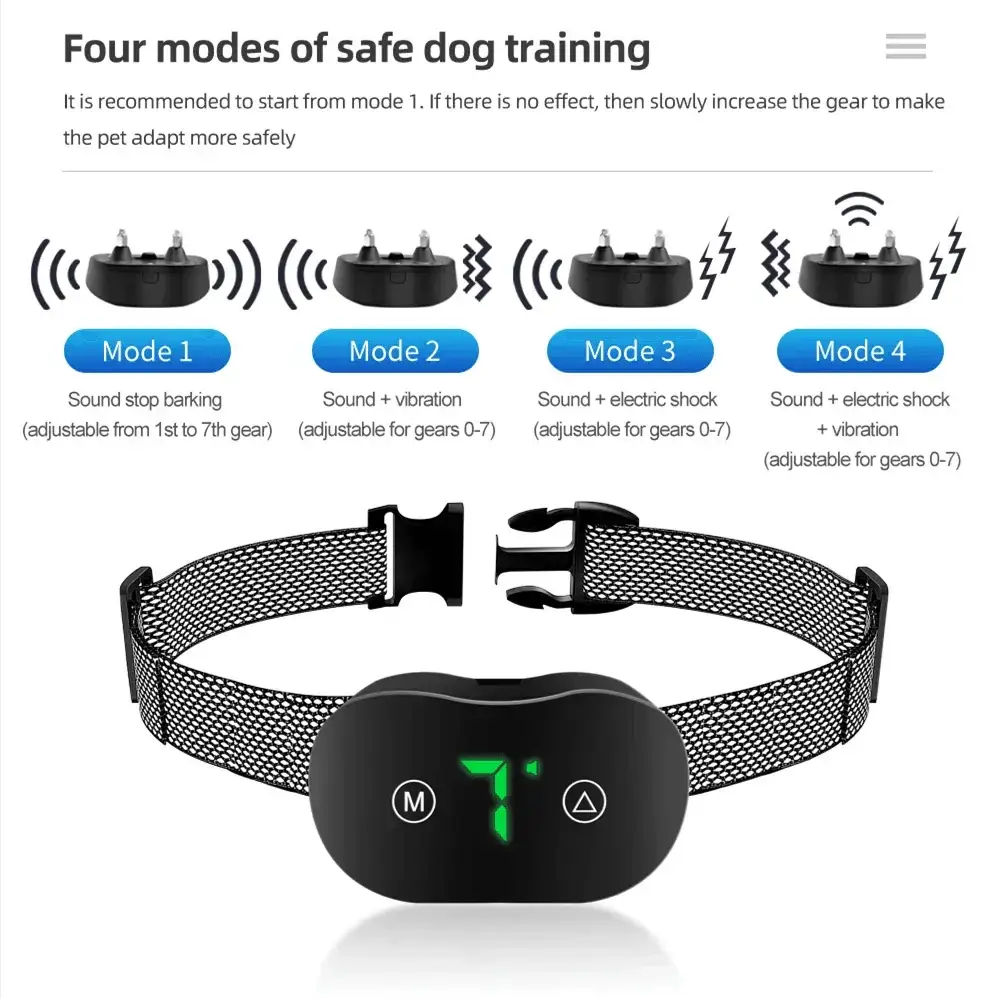Smart Bark Stopper Dog Collar Rechargeable Training