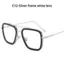 Tony Stark Inspired Unisex Square Frame Sunglasses Retro