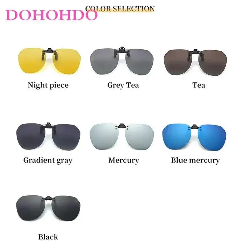 Polarized Clip On Sunglasses Unisex Vintage Style Retro