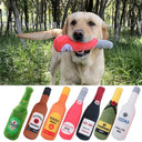 Interactive Beer Bottle Plush Dog Toy Durable Chew Toy
