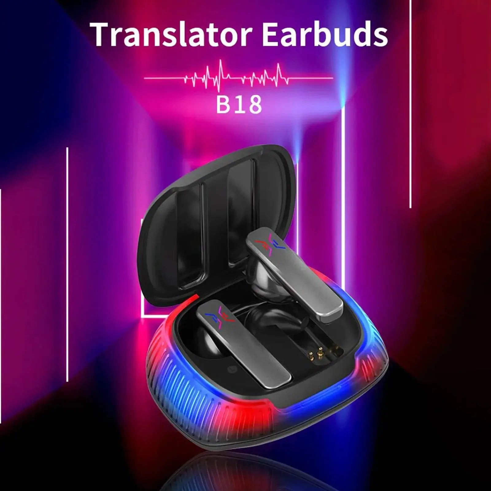 Portable Translation Headset 4 Modes 144 Languages Earbuds