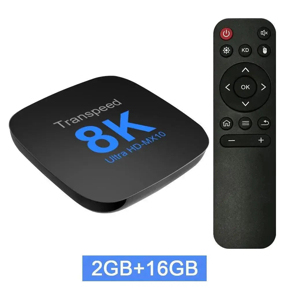 Transpeed Android TV Box Enhanced 8K Media Player Dual WiFi