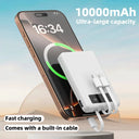 Slim Power Bank - 3 Built In Cables And Display