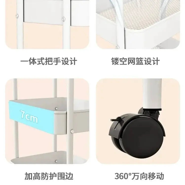 Multi Layer Small Cart Storage Rack With Wheels - OurLum.com