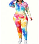 Plus Size Hooded Outfit Set