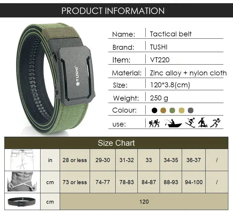 Durable Military Belt for Men with Gear — product view 15