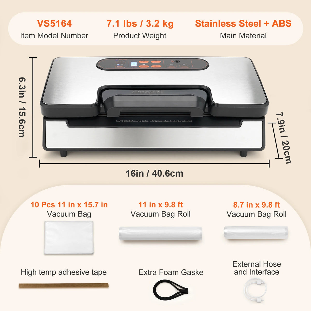 SucceBuy Vacuum Sealer Food Packaging Machine with Free Vacuum — product view 7