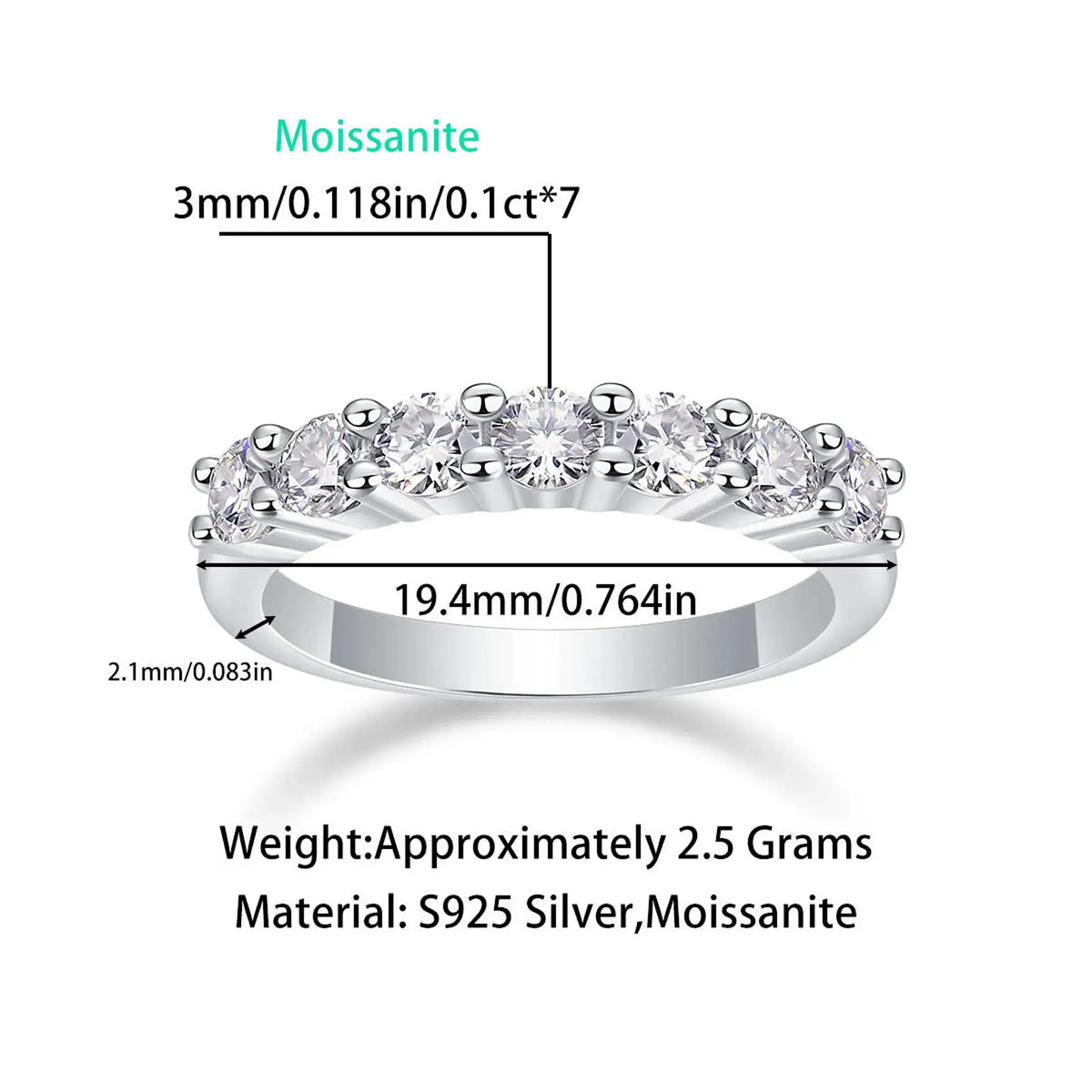 Elegant Moissanite Stackable Ring — product image 3