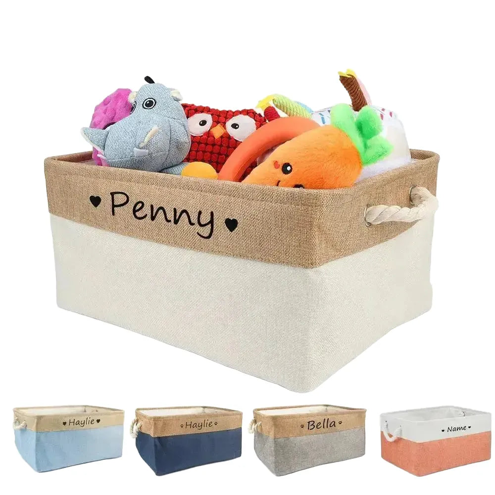 Personalized Pet Toy Storage Box With Custom Name Clothes — product view 1