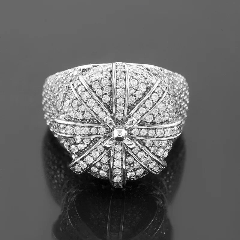 Full Bling D Crown Ring