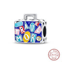 Sterling Silver Colorful Travel Luggage