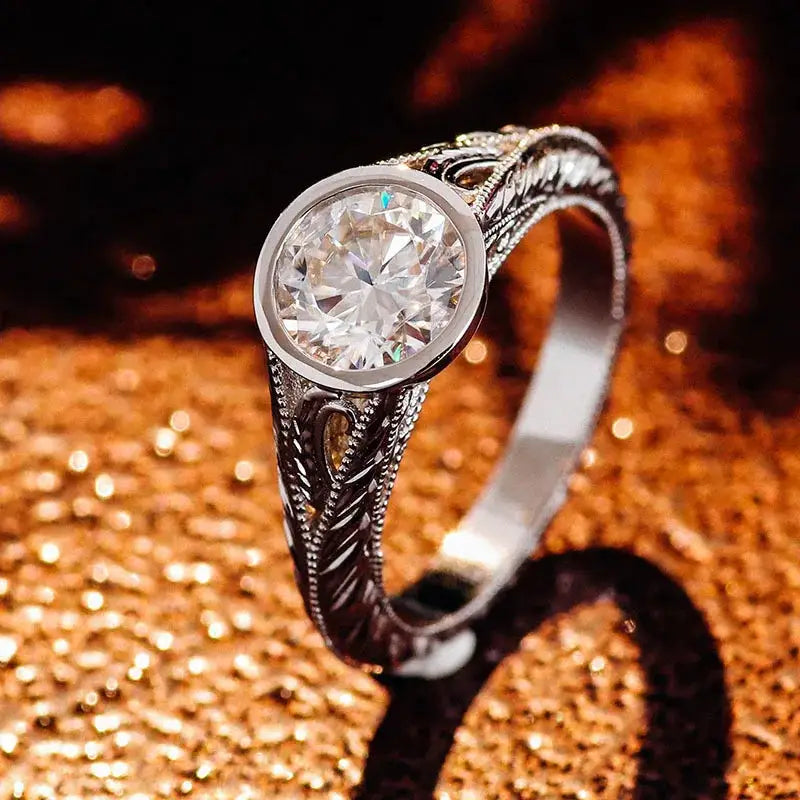 Silver Twisted Arm Engagement Ring — product image 3