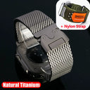 Official Titanium Milanese Loop Band for Apple Watch Bands Ultra 4/3/2 49mm Series 12 46mm 45mm Parachute-style Strap Bracelet