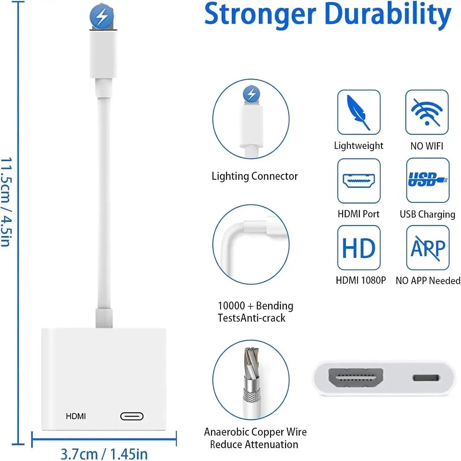 8Pin Port To HDMI Adapter For iPhone Models 1080P Converter