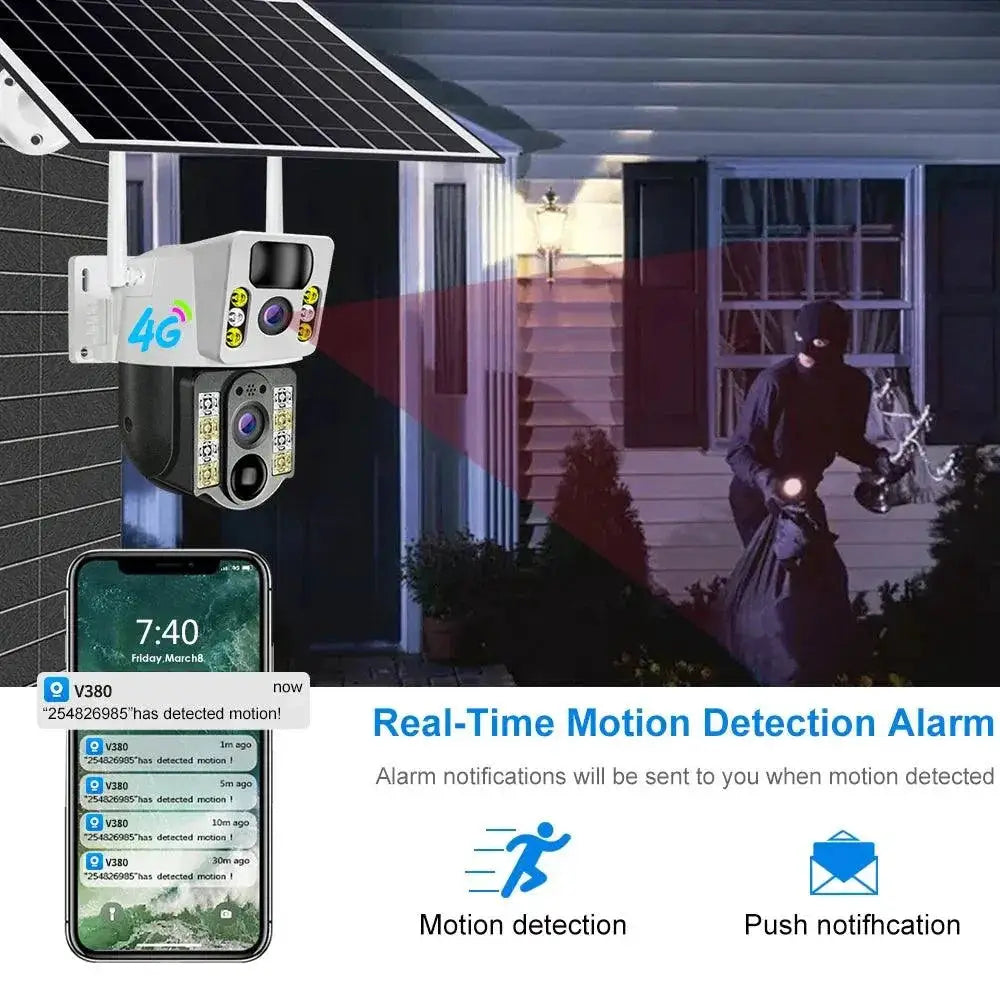 4K Solar CCTV Camera With Advanced Human Detection 10x Zoom