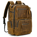 Cowhide Leather Backpack Anti Theft 20L