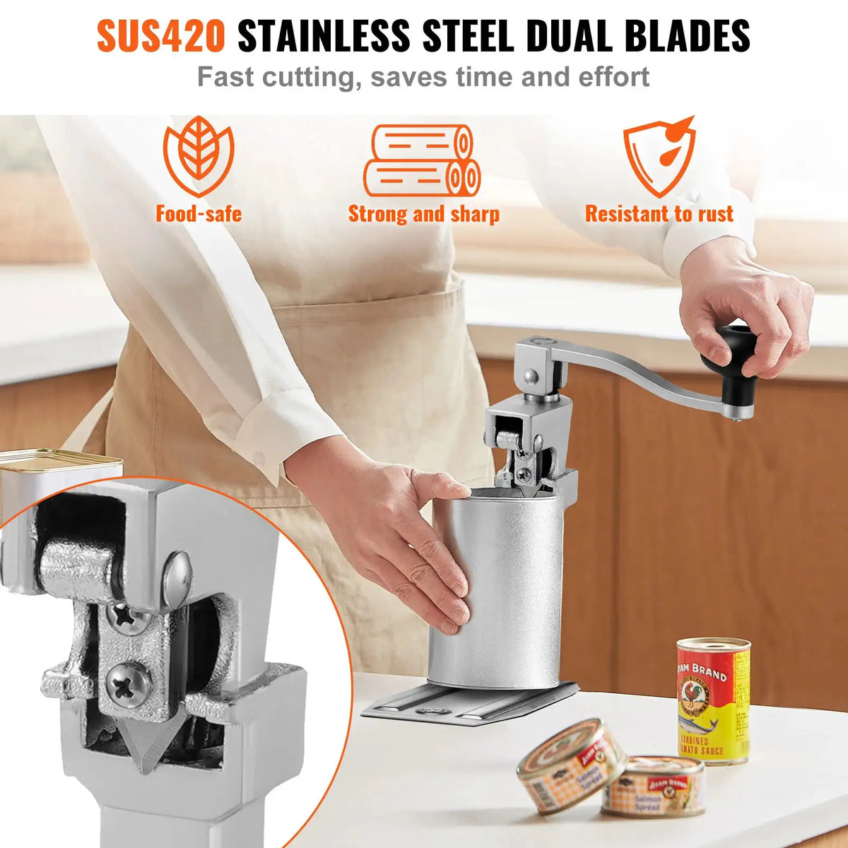 SucceBuy Commercial Can Opener Manual Tabletop Up to in Height — product view 5