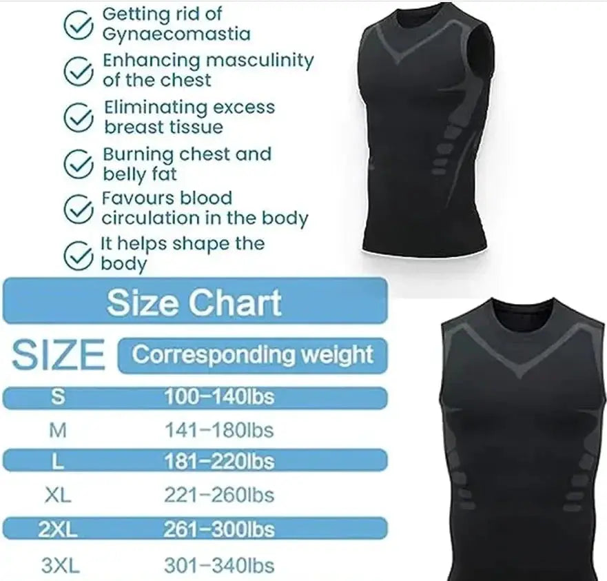Mens Ice Silk Compression Shaping Vest Slimming Tank Top