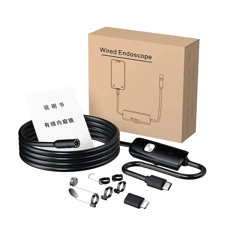 Type-C Endoscope Single Camera Waterproof USB Probe 3in1 IOS Micro USB Car Inspection Borescope for iphone Android Phones