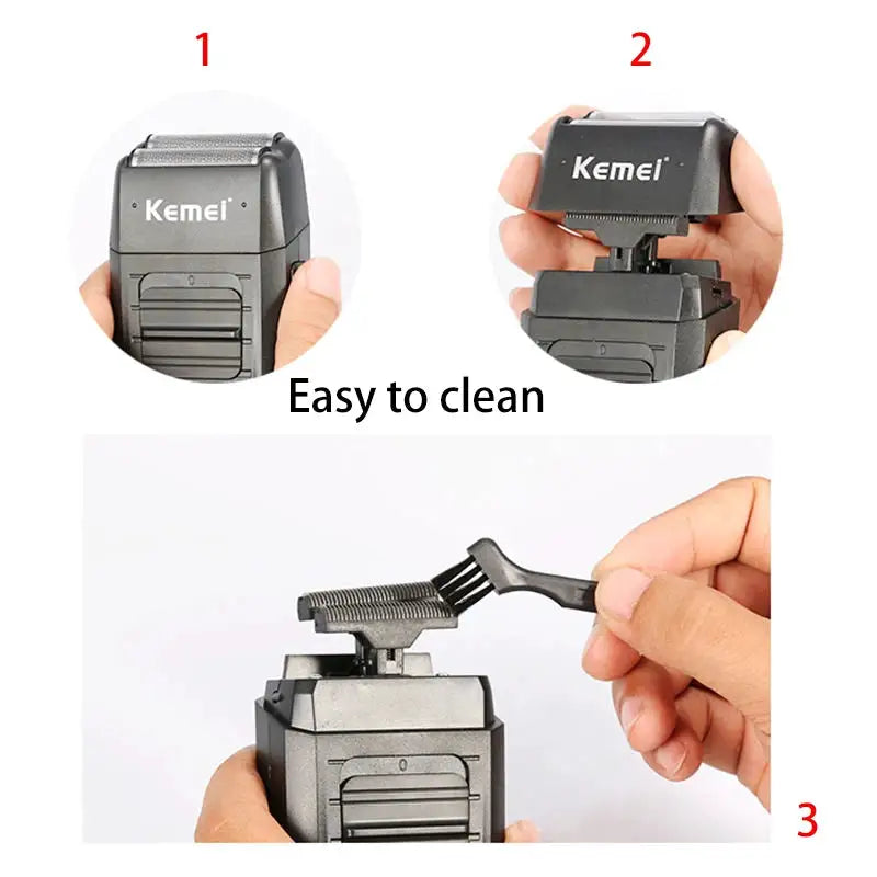 Kemei Rechargeable Cordless Shaver for Men Twin Blade Reciprocating Beard Razor Face Care Multifunction Strong Trimmer KM-1102