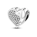 Inlaid Zircon Charm Beads Sterling