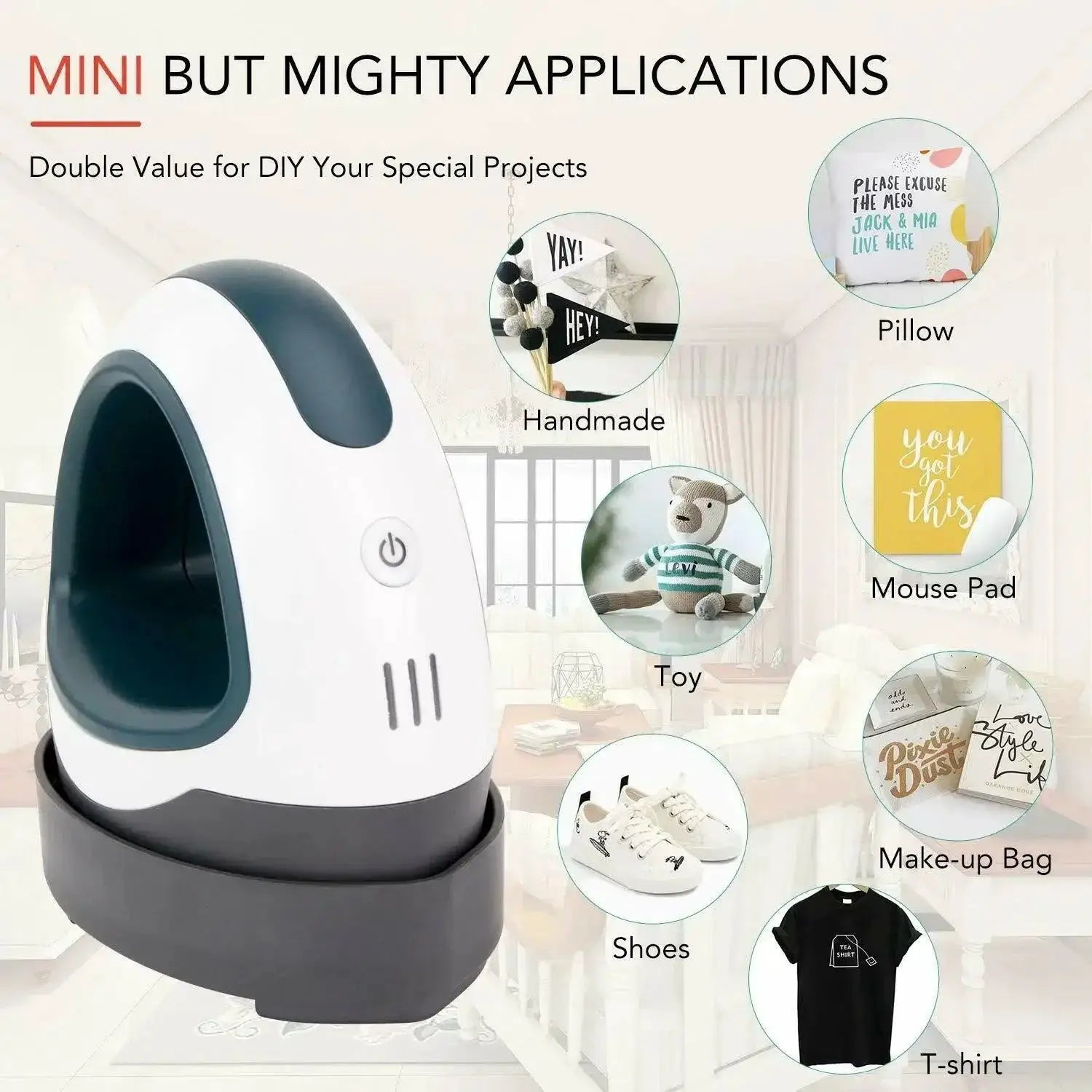 HTVRONT Portable Mini Heat Press for HTV Transfers