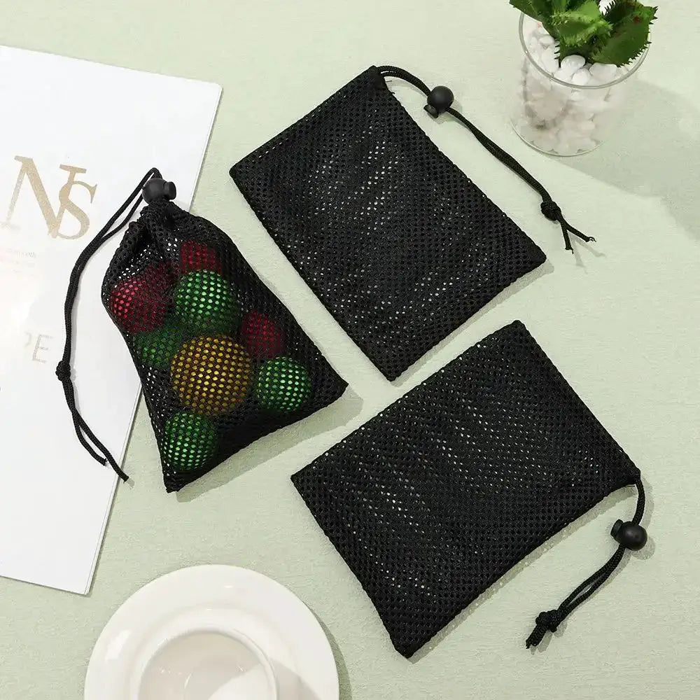 Durable Nylon Mesh Drawstring Laundry Storage Pouch Bag