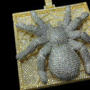 Shiny Sparkling Ice Out CZ Spider Design Charm Gold Plated