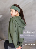 Yoyoplus Slim Looking Loose Long Sleeve Hooded Jacket for Women