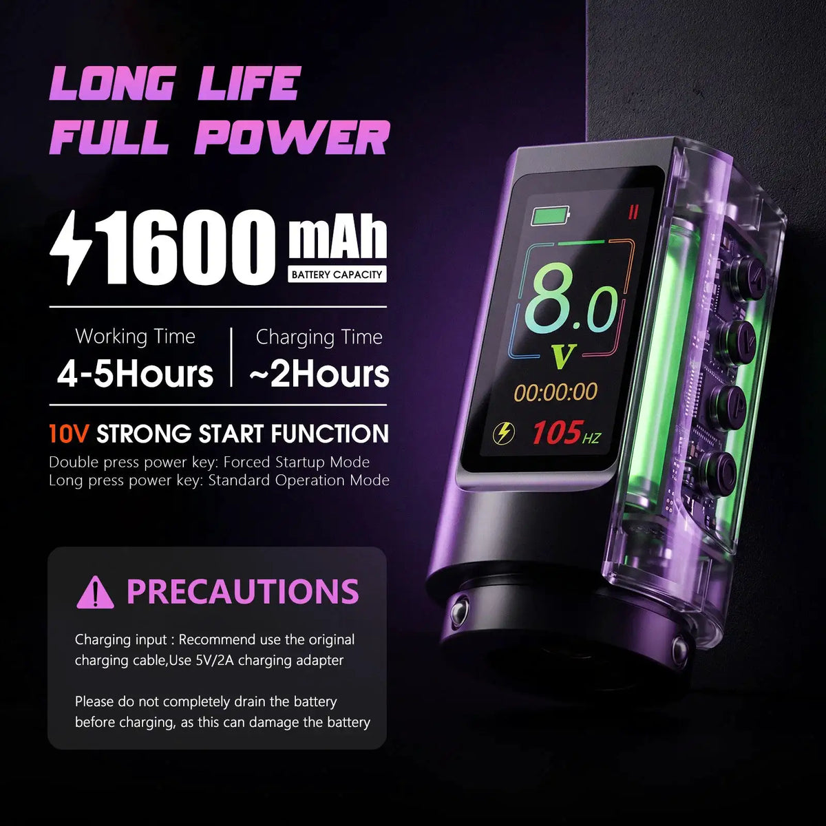 XNET ZP Rotary Tattoo Machine Wireless Tattoo Pen Adjustable Stroke 2.0-4.2mm Aluminum Body 1600mAh Battery For Tattoo Art