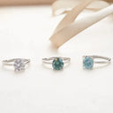 Blue Moissanite Ring in Sterling Silver Ideal