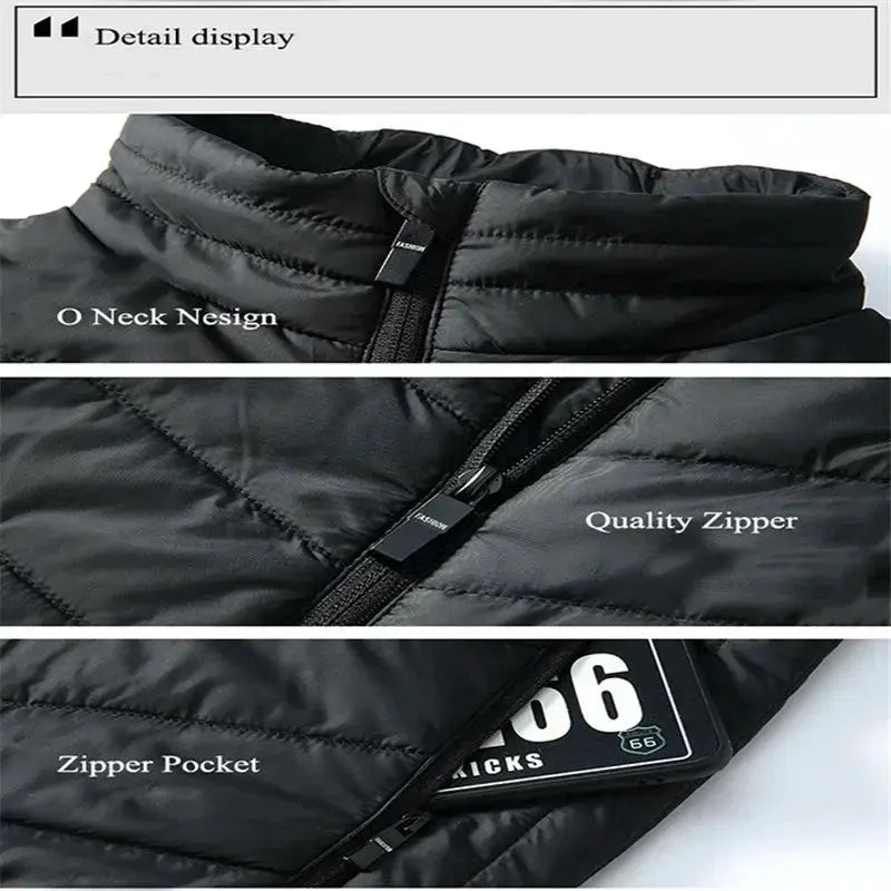 9 13 Heated Vest For Men Women USB Heating Jacket Winter