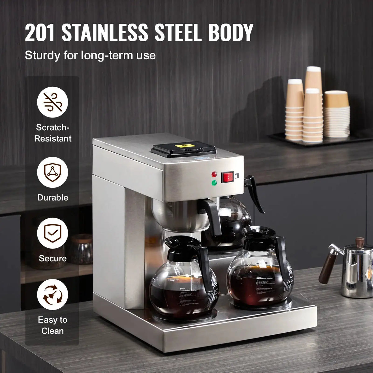 SucceBuy Cups Commercial Drip Coffee Maker Coffee Maker Machine — product view 5