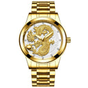Dragon Crystal Mens Quartz Watch Waterproof Timepiece