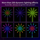 RGBIC LED Firework Strip Lights Remote Bluetooth With Music Sync For Party