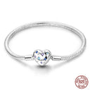 Sterling Silver Snake Chain Heart-shaped