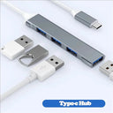 USB C Hub 4 Port - Compact Aluminum Multiport