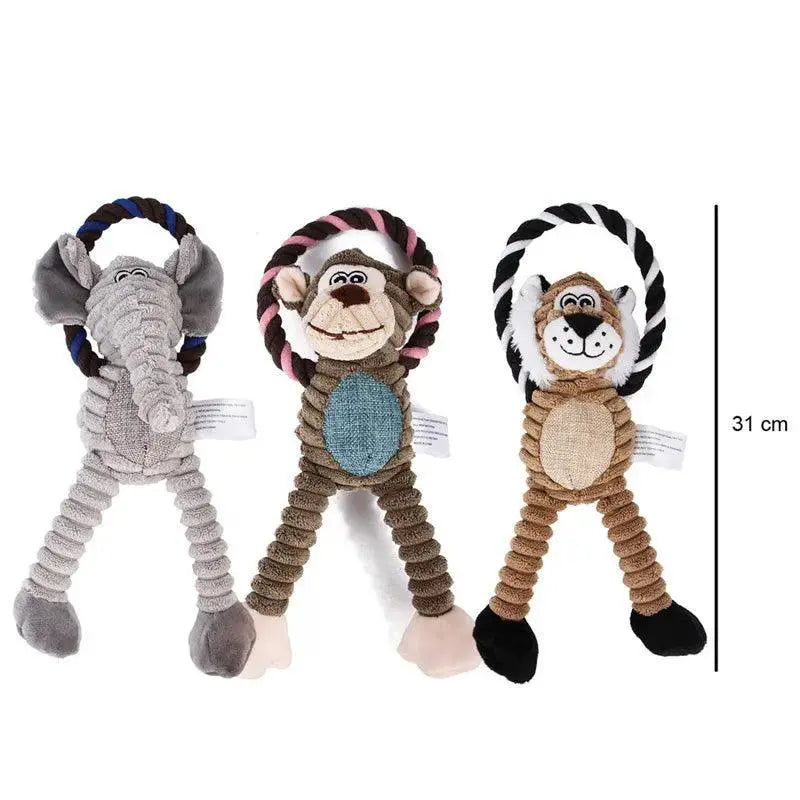Dog Plush Squeaky Chew Toy for Clean Teeth and Play