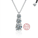 Round Cross Moissanite Pendant Necklace in Sterling Silver Cbtb