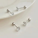 Moissanite Stud Earrings in Sterling Silver Personalized