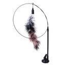 Interactive Feather Cat Wand Toy with Suction Cup Base