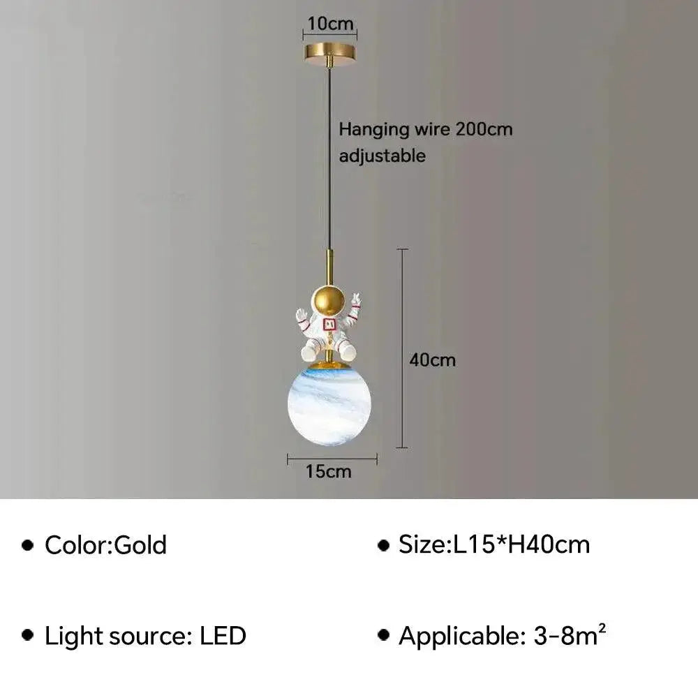Safe Astronaut Pendant Light for Kids — Style - A
